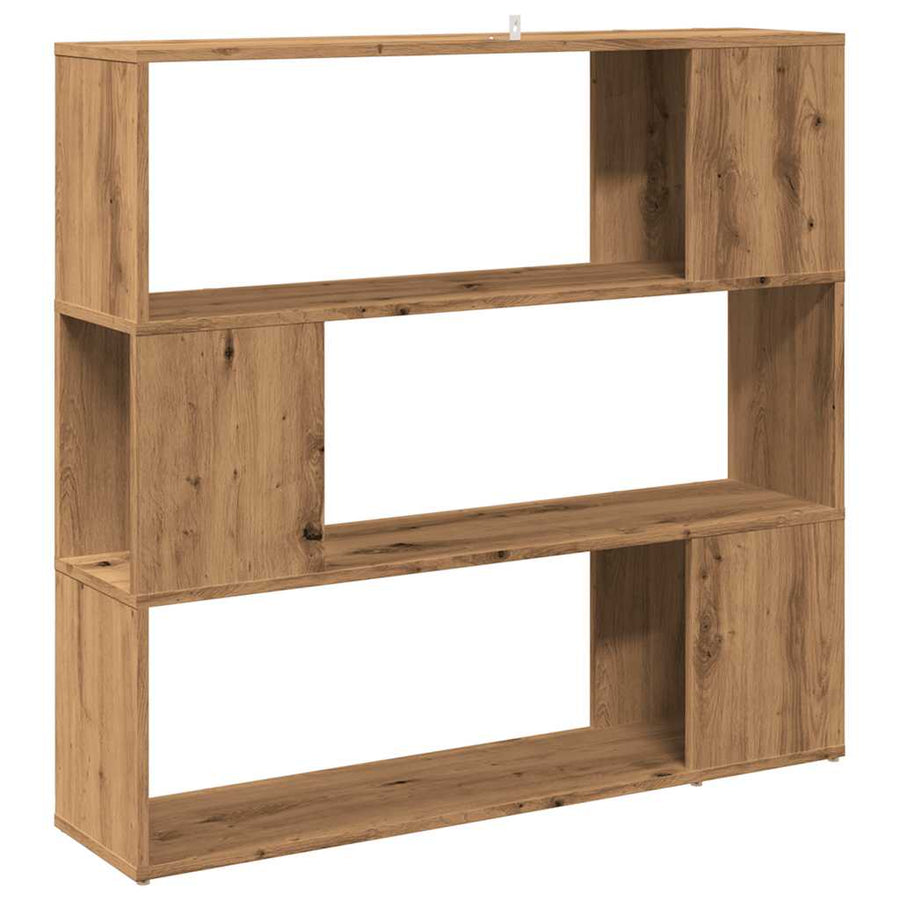 Boekenkast/kamerscherm 100x24x94 cm artisanaal eikenkleur