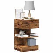 Bedside table 40x35x65 cm distressed wood old wood color