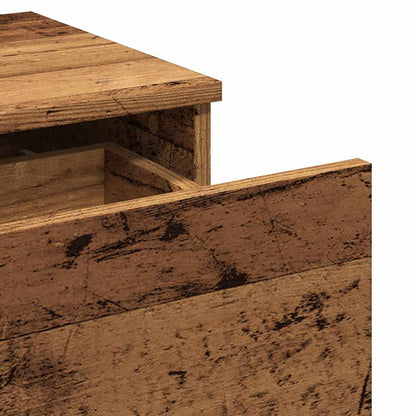Nachtkastjes 2 st 40x35x65 cm bewerkt hout oud houtkleurig
