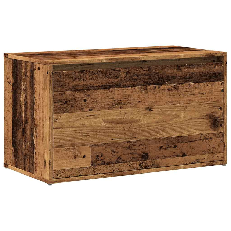 Halbankje 80x40x45 cm bewerkt hout oud houtkleurig