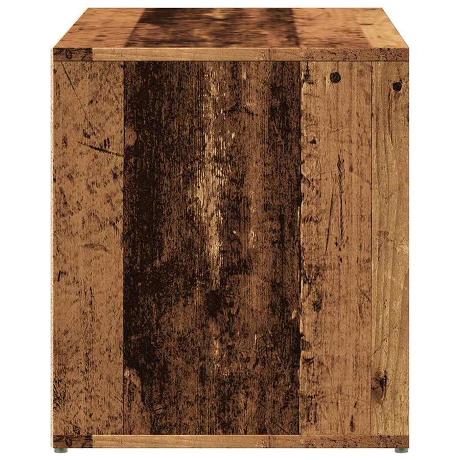 Halbankje 80x40x45 cm bewerkt hout oud houtkleurig