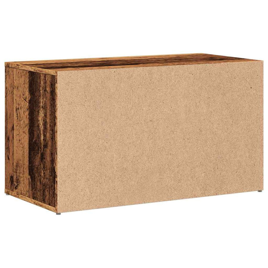 Halbankje 80x40x45 cm bewerkt hout oud houtkleurig