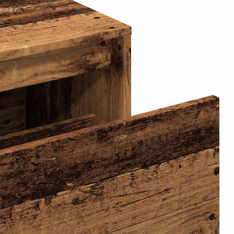 Halbankje 80x40x45 cm bewerkt hout oud houtkleurig