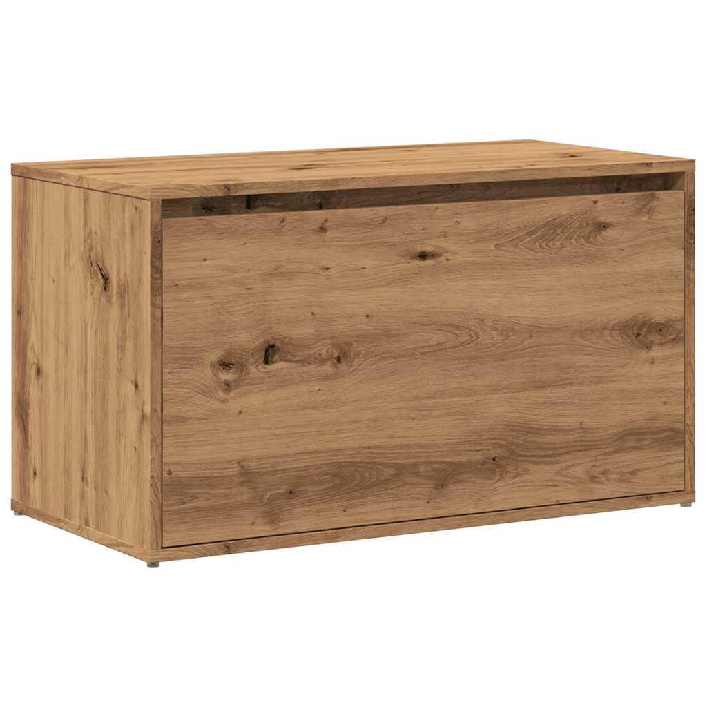 Halbankje 80x40x45 cm bewerkt hout artisanaal eikenkleur