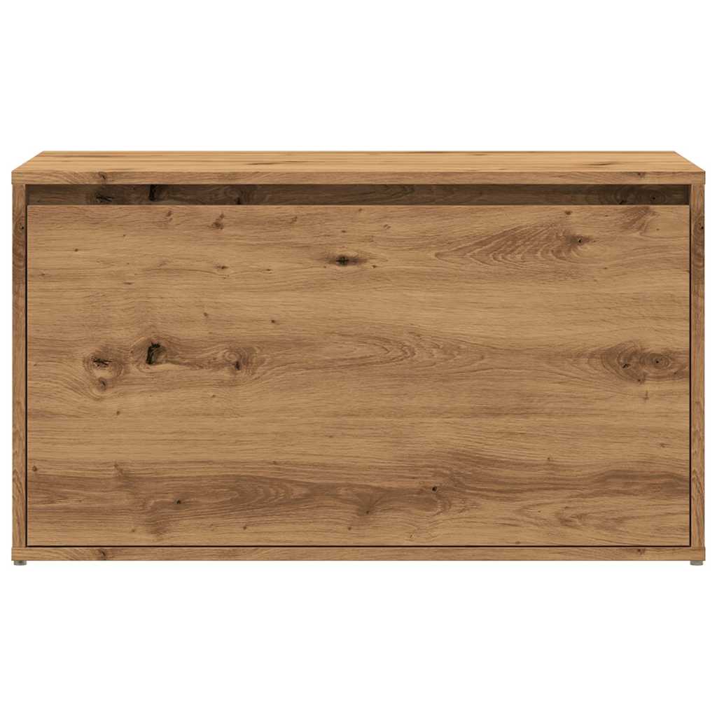 Halbankje 80x40x45 cm bewerkt hout artisanaal eikenkleur