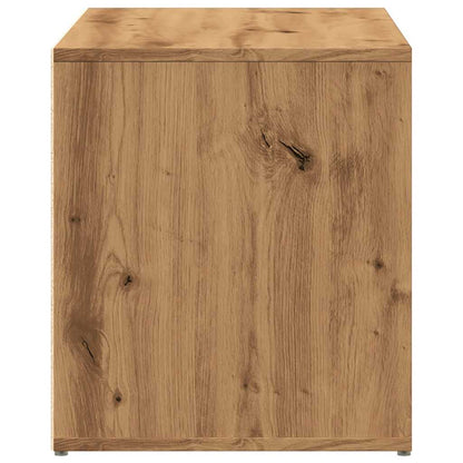 Halbankje 80x40x45 cm bewerkt hout artisanaal eikenkleur