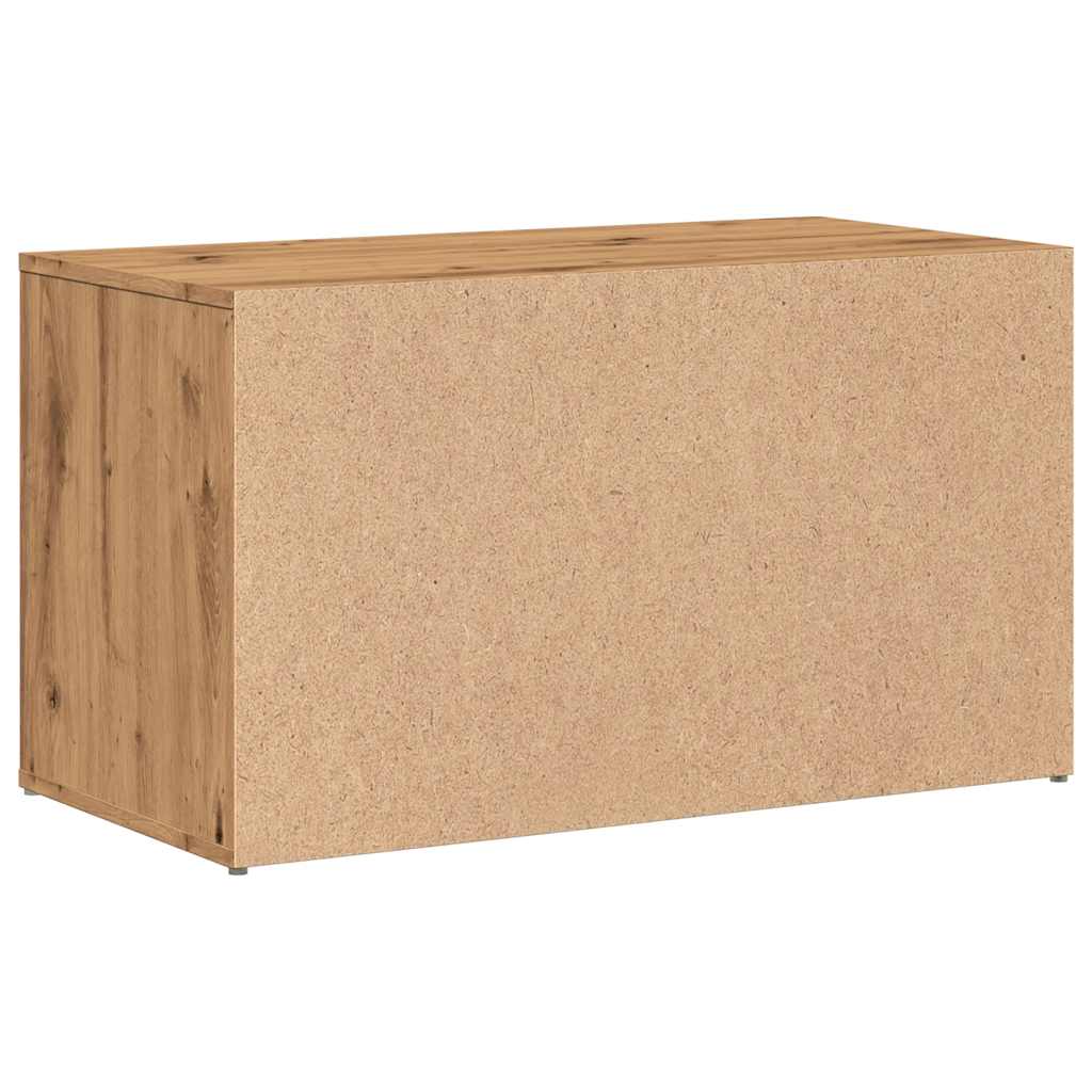 Halbankje 80x40x45 cm bewerkt hout artisanaal eikenkleur
