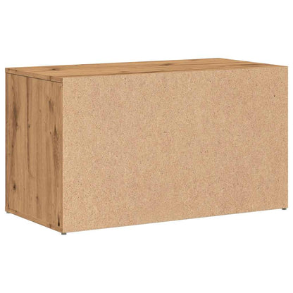 Halbankje 80x40x45 cm bewerkt hout artisanaal eikenkleur
