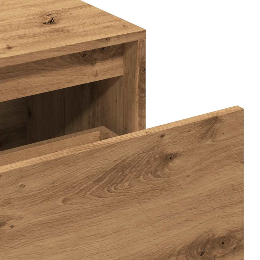 Halbankje 80x40x45 cm bewerkt hout artisanaal eikenkleur