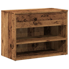 Schoenenbank 60x30x45 cm bewerkt hout oud houtkleurig