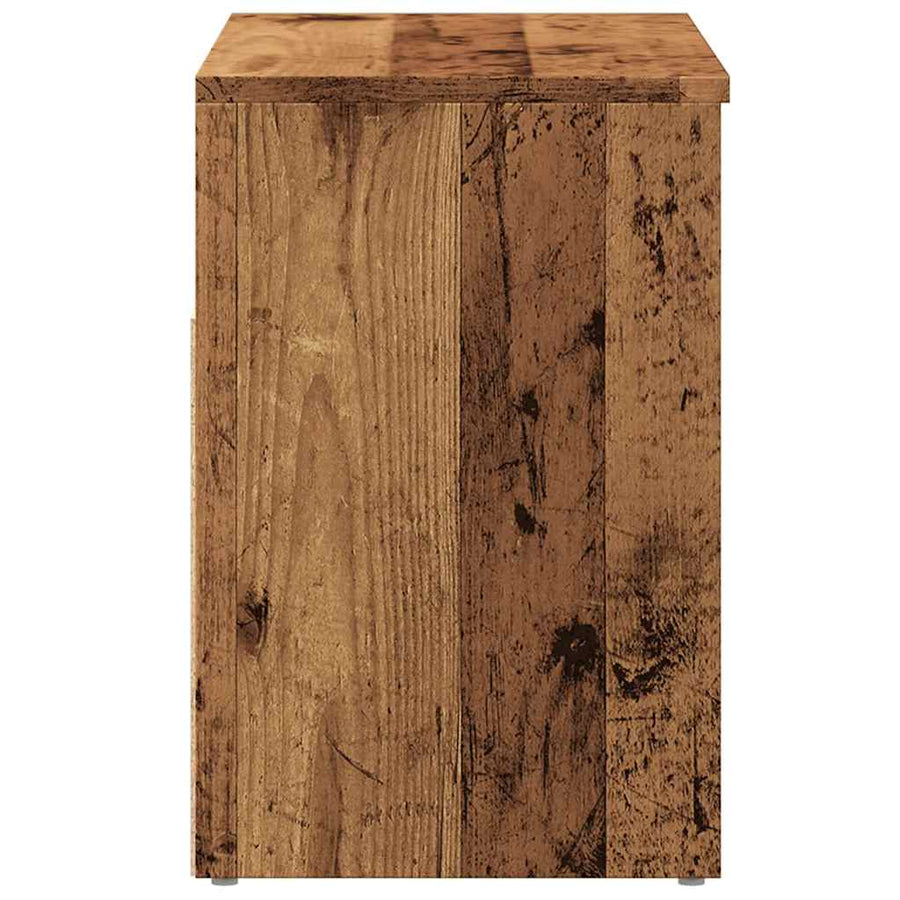 Schoenenbank 60x30x45 cm bewerkt hout oud houtkleurig
