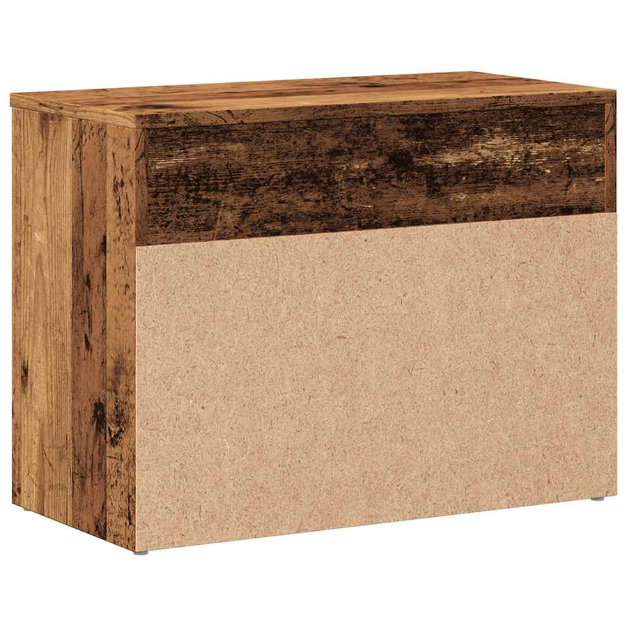 Schoenenbank 60x30x45 cm bewerkt hout oud houtkleurig