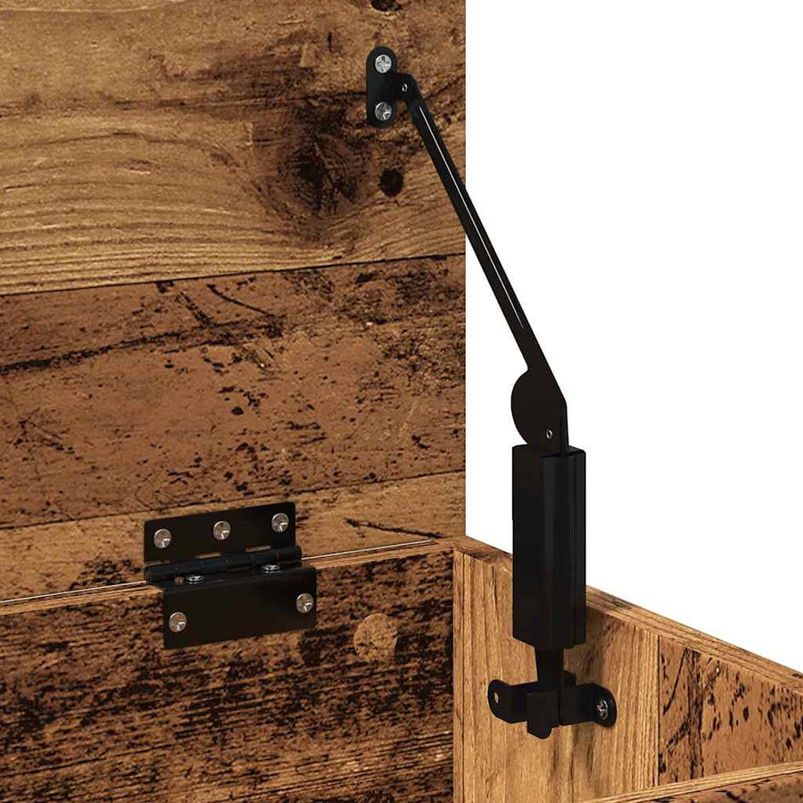 Schoenenbank 60x30x45 cm bewerkt hout oud houtkleurig