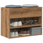 Schoenenbankje 60x30x45 cm bewerkt hout eikenkleur