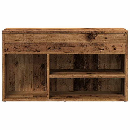 Schoenenbank 80x30x45 cm bewerkt hout oud houtkleurig