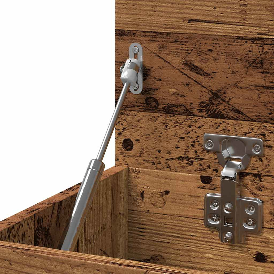 Schoenenbank 80x30x45 cm bewerkt hout oud houtkleurig