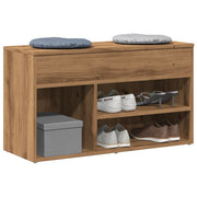 Schoenenbankje 80x30x45 cm bewerkt hout eikenkleur