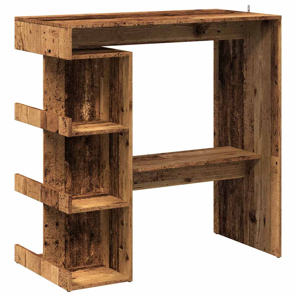 Bartafel met opbergrek 100x48x101,5 cm oud houtkleurig