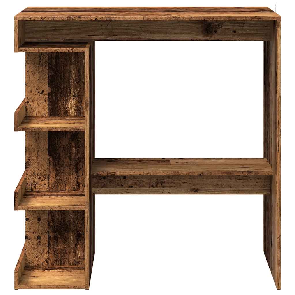 Bartafel met opbergrek 100x48x101,5 cm oud houtkleurig