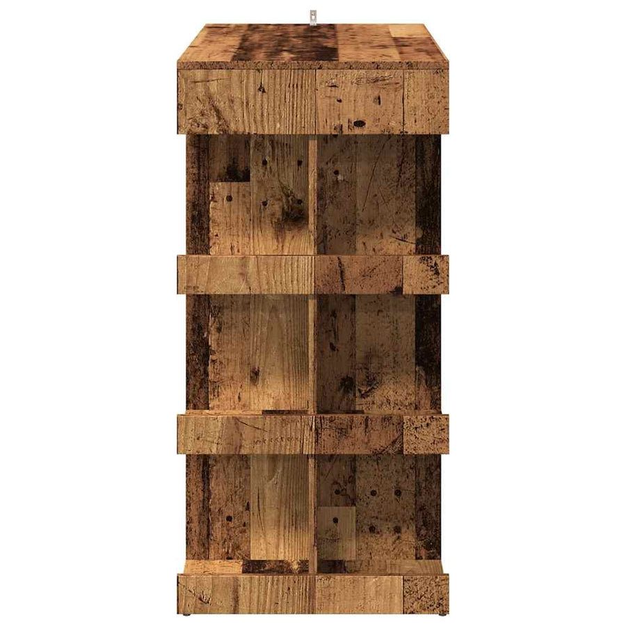 Bartafel met opbergrek 100x48x101,5 cm oud houtkleurig
