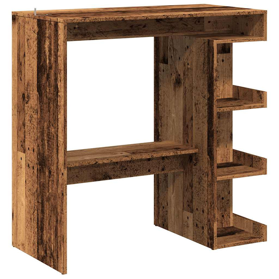 Bartafel met opbergrek 100x48x101,5 cm oud houtkleurig