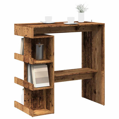 Bartafel met opbergrek 100x48x101,5 cm oud houtkleurig
