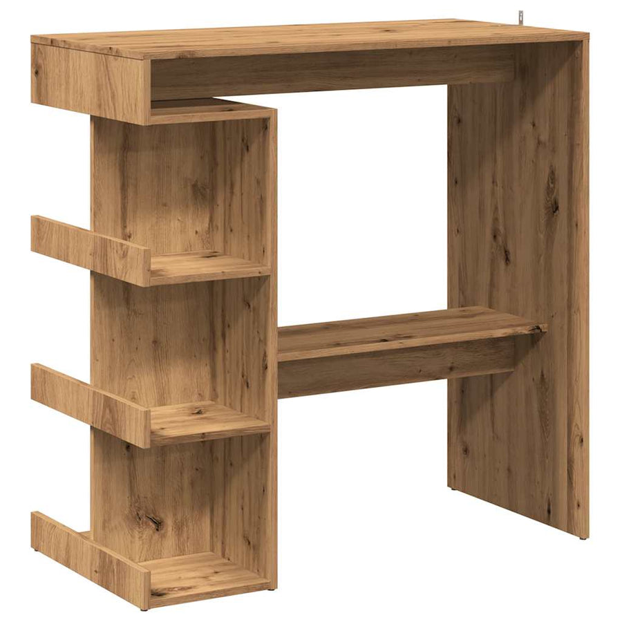 Bartafel met opbergrek 100x50x101,5 cm artisanaal eikenkleurig