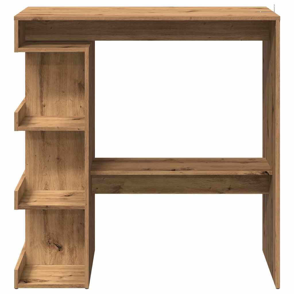 Bartafel met opbergrek 100x50x101,5 cm artisanaal eikenkleurig