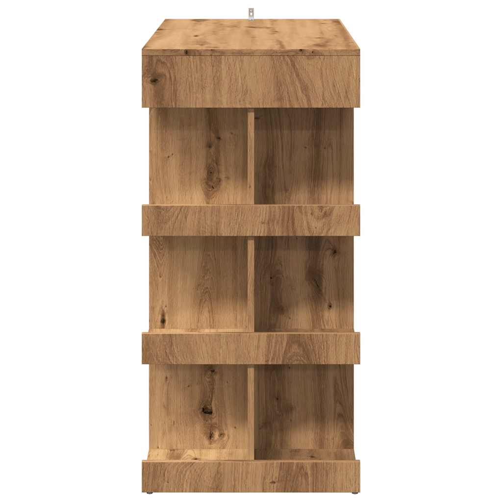 Bartafel met opbergrek 100x50x101,5 cm artisanaal eikenkleurig