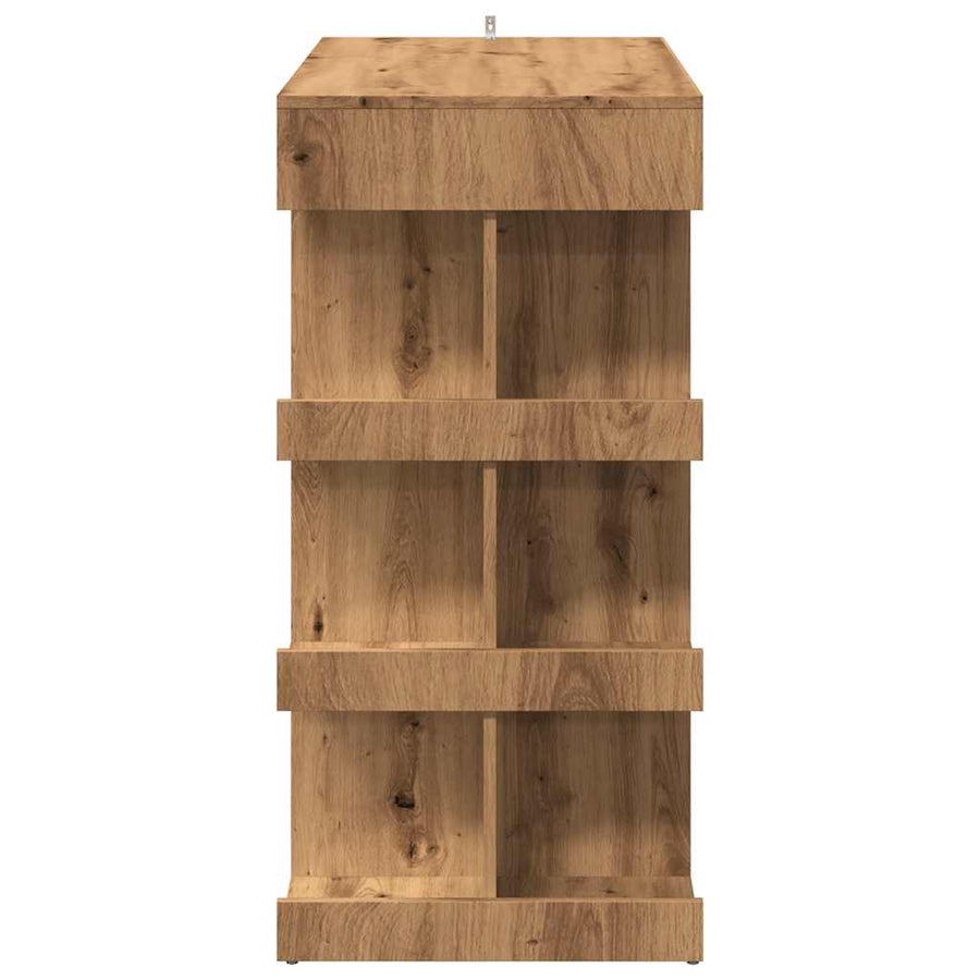 Bartafel met opbergrek 100x50x101,5 cm artisanaal eikenkleurig