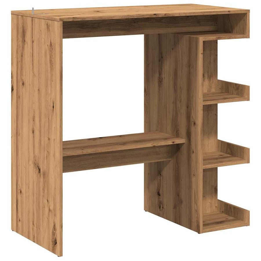 Bartafel met opbergrek 100x50x101,5 cm artisanaal eikenkleurig