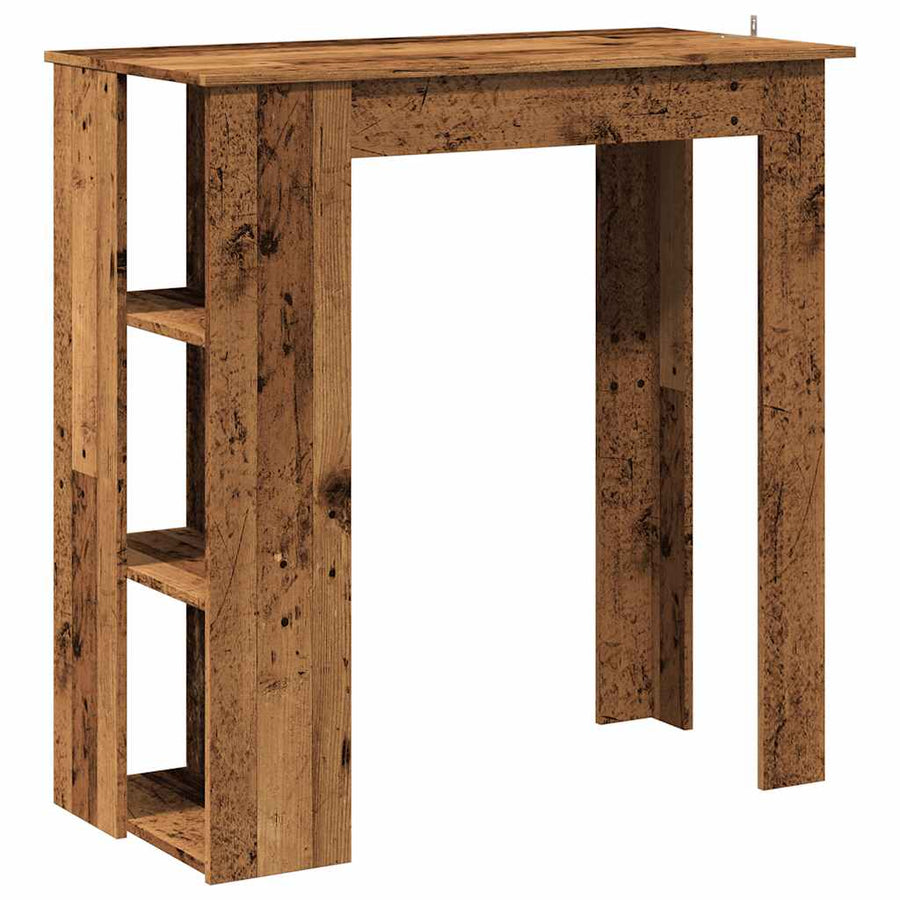 Bartafel met schap 102x50x103,5 cm bewerkt hout oud houtkleurig