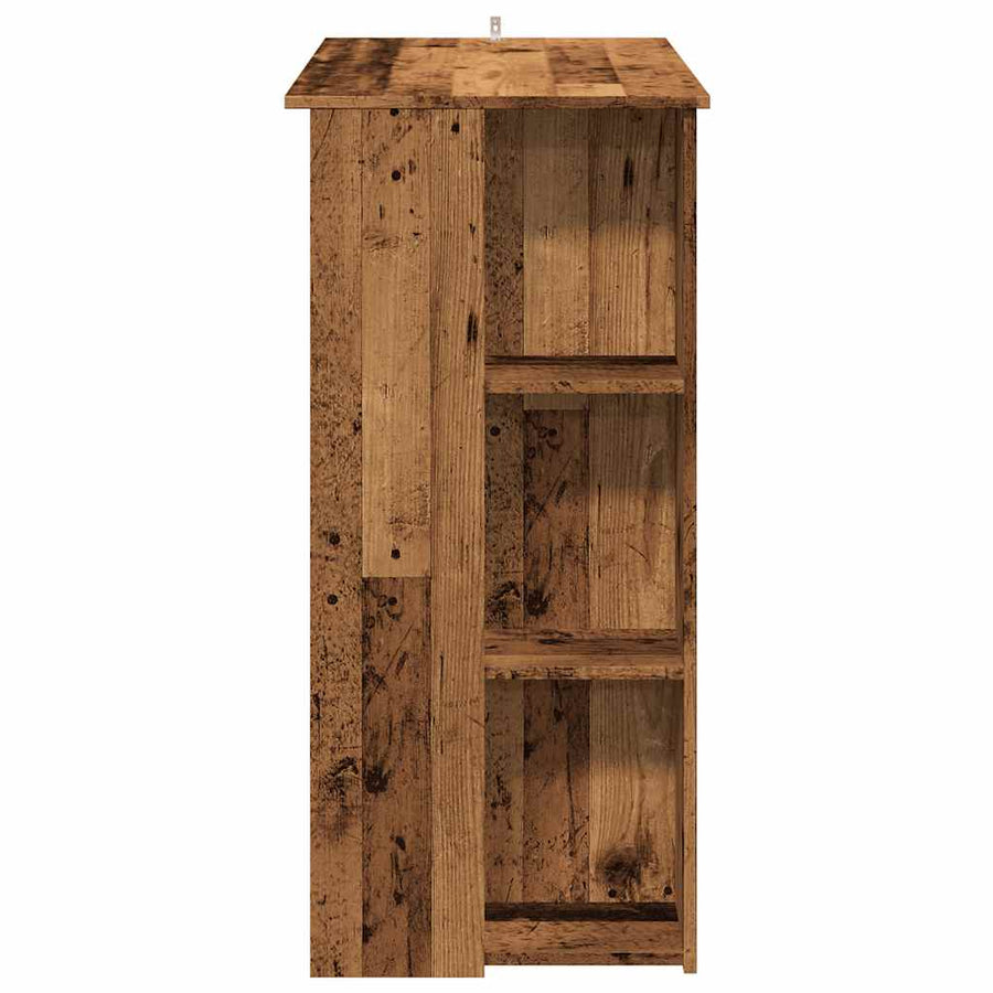 Bartafel met schap 102x50x103,5 cm bewerkt hout oud houtkleurig