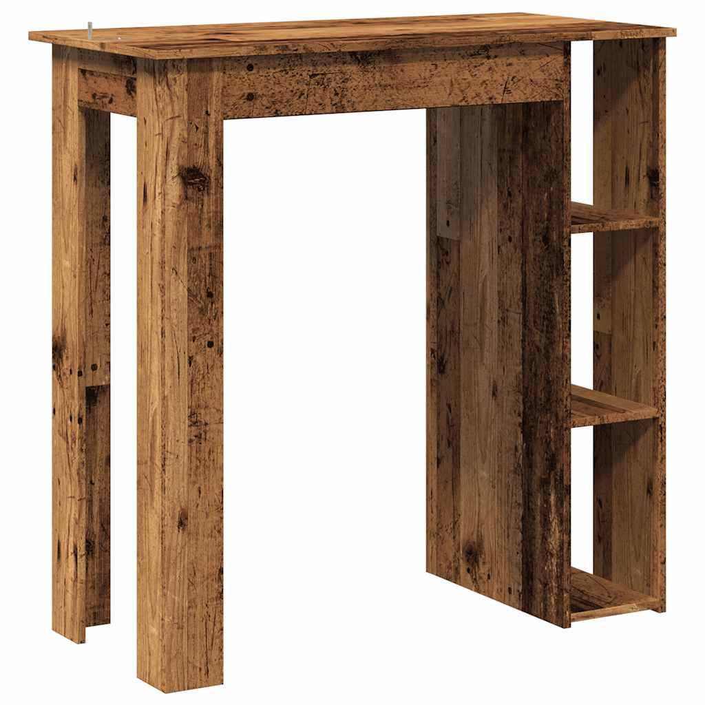 Bartafel met schap 102x50x103,5 cm bewerkt hout oud houtkleurig