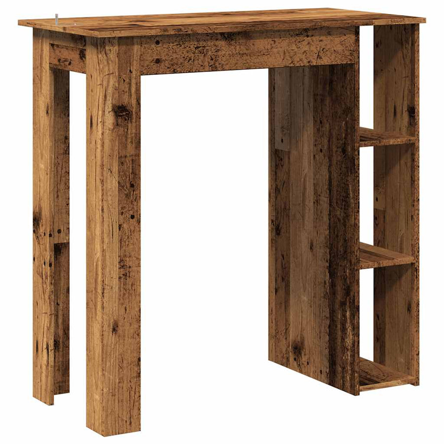 Bartafel met schap 102x50x103,5 cm bewerkt hout oud houtkleurig