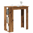 Bar table with shelf 102x50x103.5 cm distressed wood old wood colored