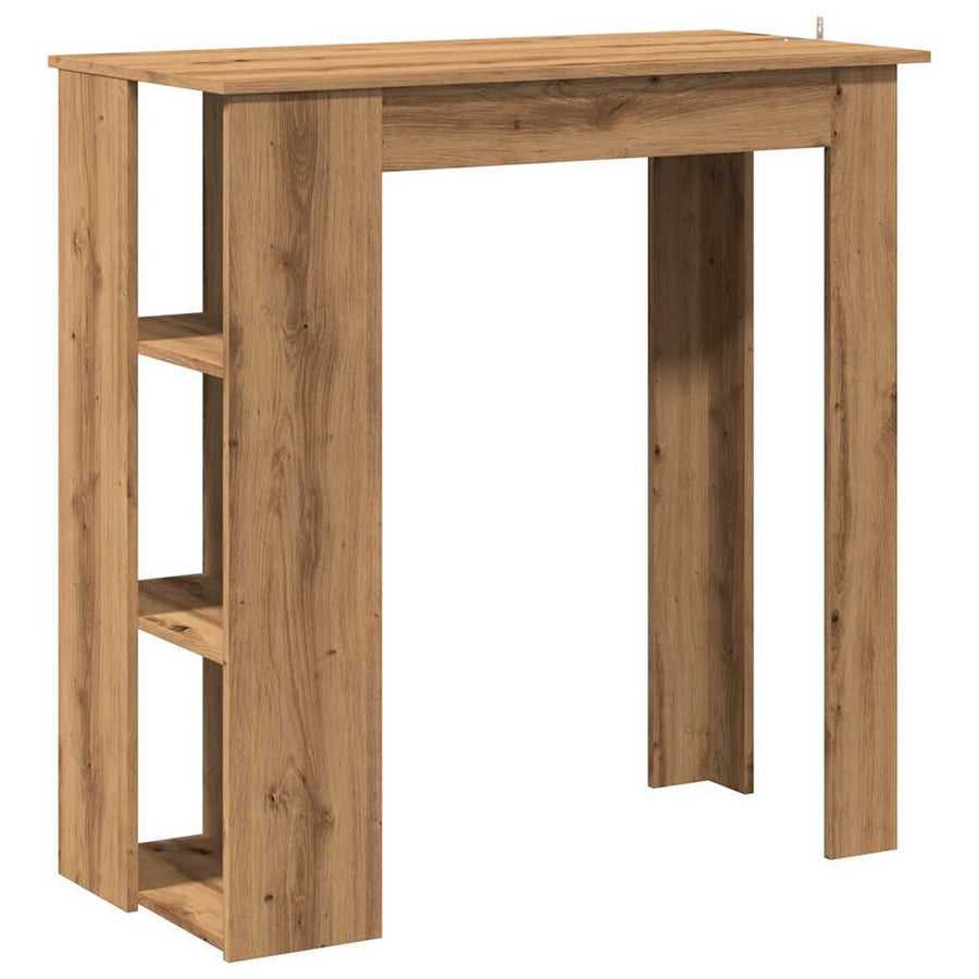 Bartafel met schap 102x50x103,5cm bewerkt hout artisanaal eiken