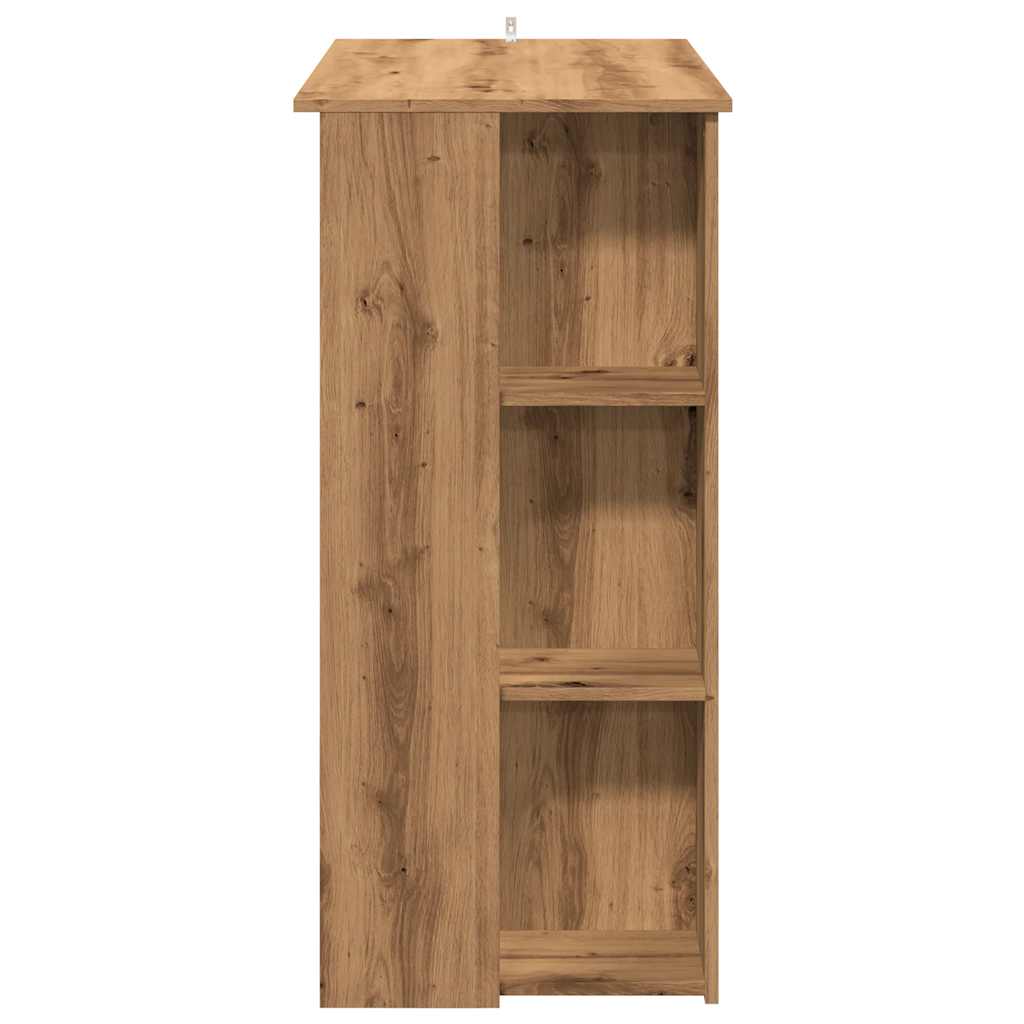Bartafel met schap 102x50x103,5cm bewerkt hout artisanaal eiken