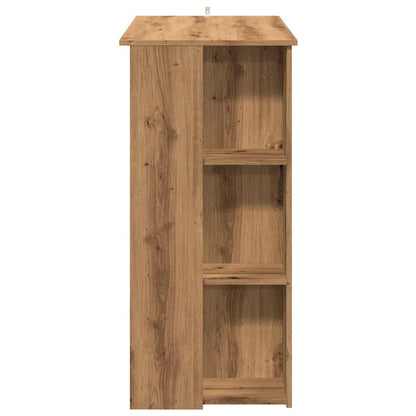 Bartafel met schap 102x50x103,5cm bewerkt hout artisanaal eiken