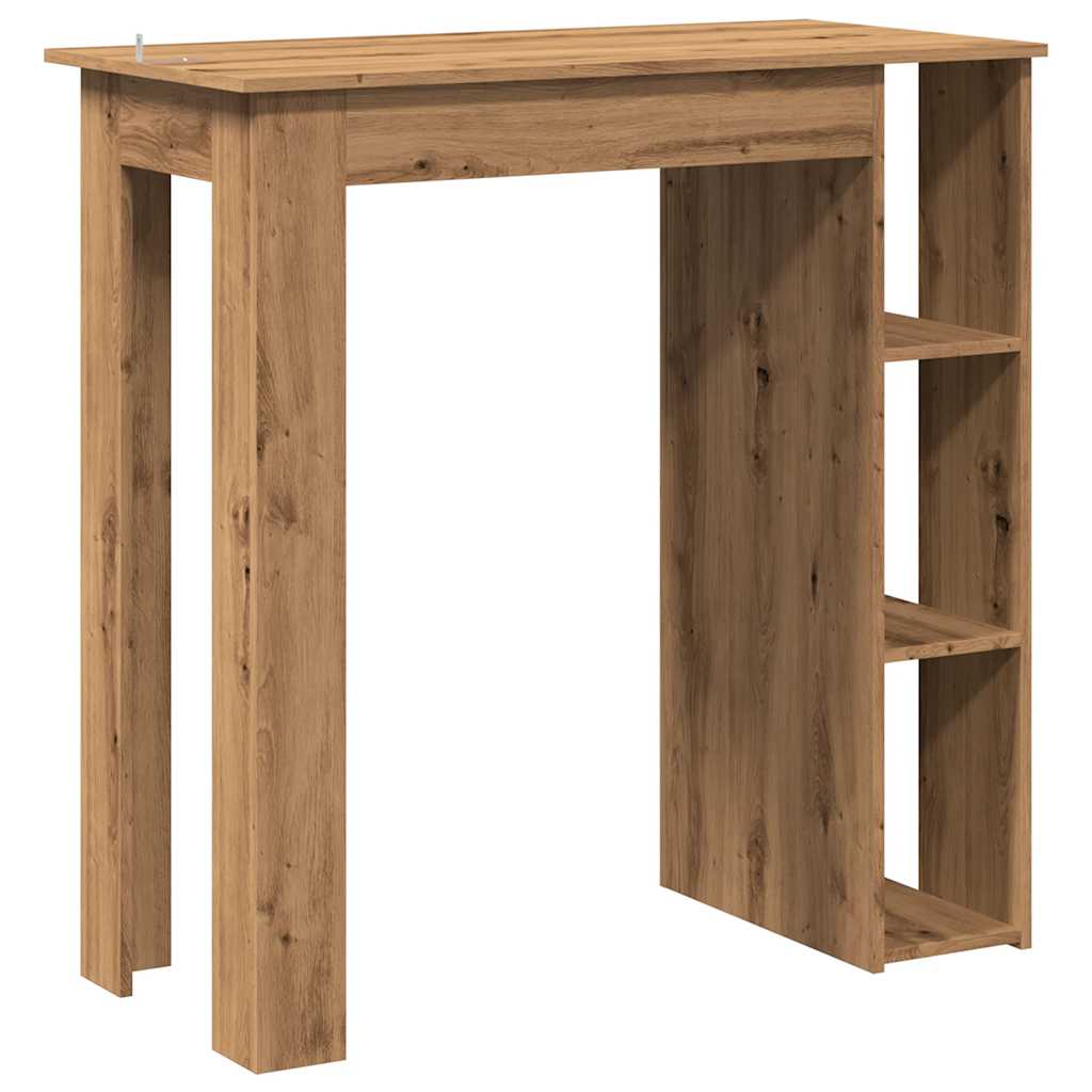 Bartafel met schap 102x50x103,5cm bewerkt hout artisanaal eiken