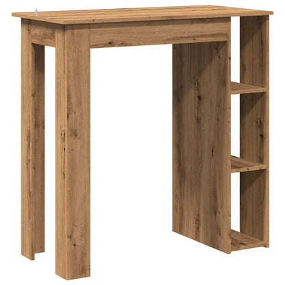 Bartafel met schap 102x50x103,5cm bewerkt hout artisanaal eiken