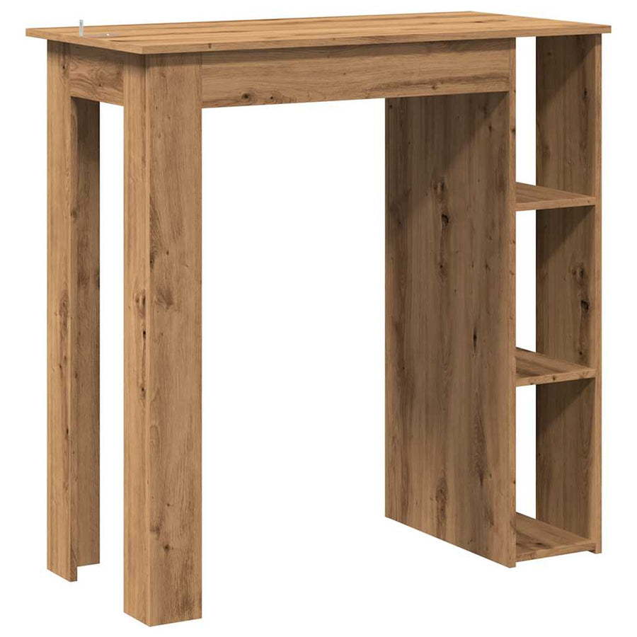 Bartafel met schap 102x50x103,5cm bewerkt hout artisanaal eiken