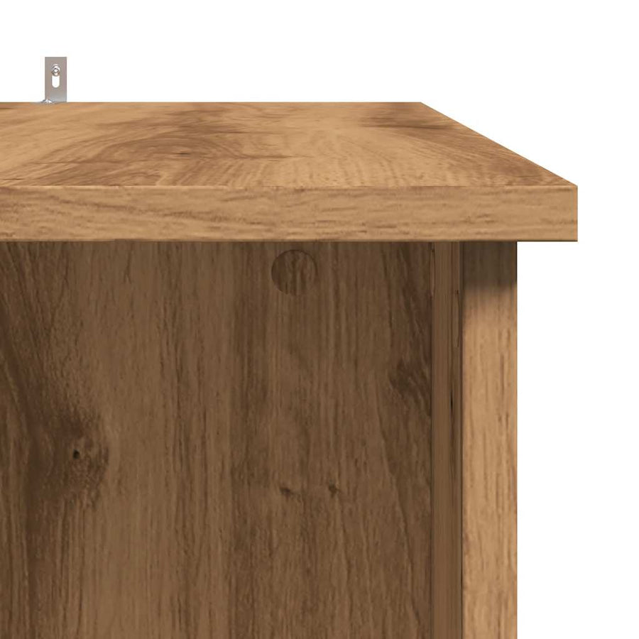 Bartafel met schap 102x50x103,5cm bewerkt hout artisanaal eiken