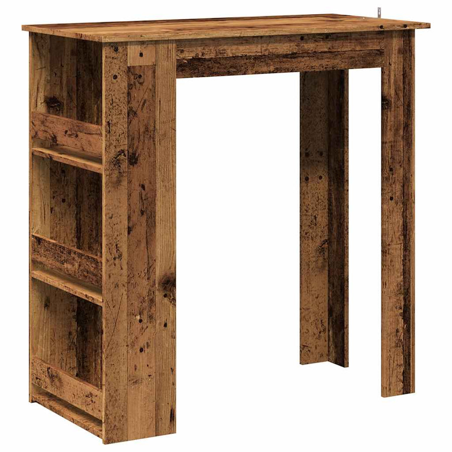 Bartafel met opbergrek 102x50x103,5 cm oud houtkleurig