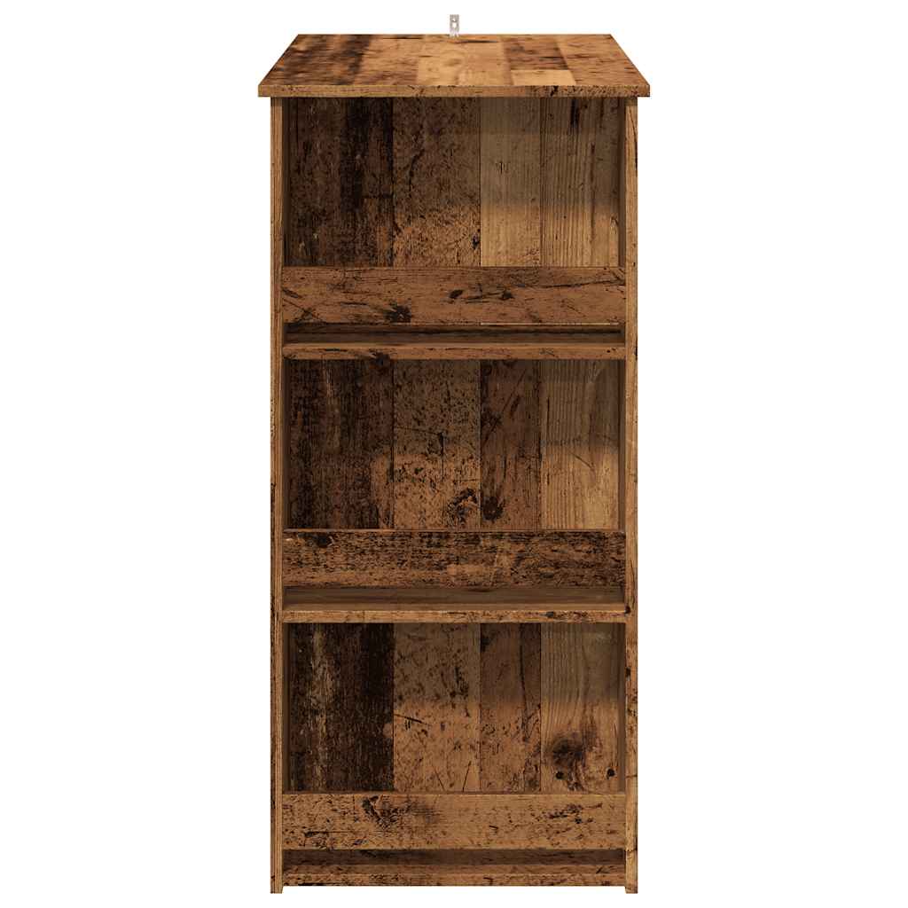 Bartafel met opbergrek 102x50x103,5 cm oud houtkleurig