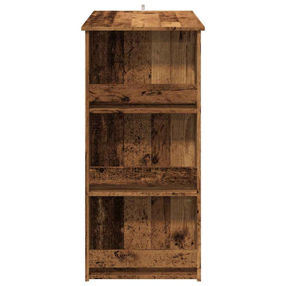 Bartafel met opbergrek 102x50x103,5 cm oud houtkleurig
