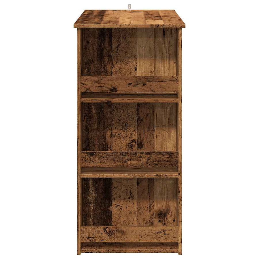 Bartafel met opbergrek 102x50x103,5 cm oud houtkleurig