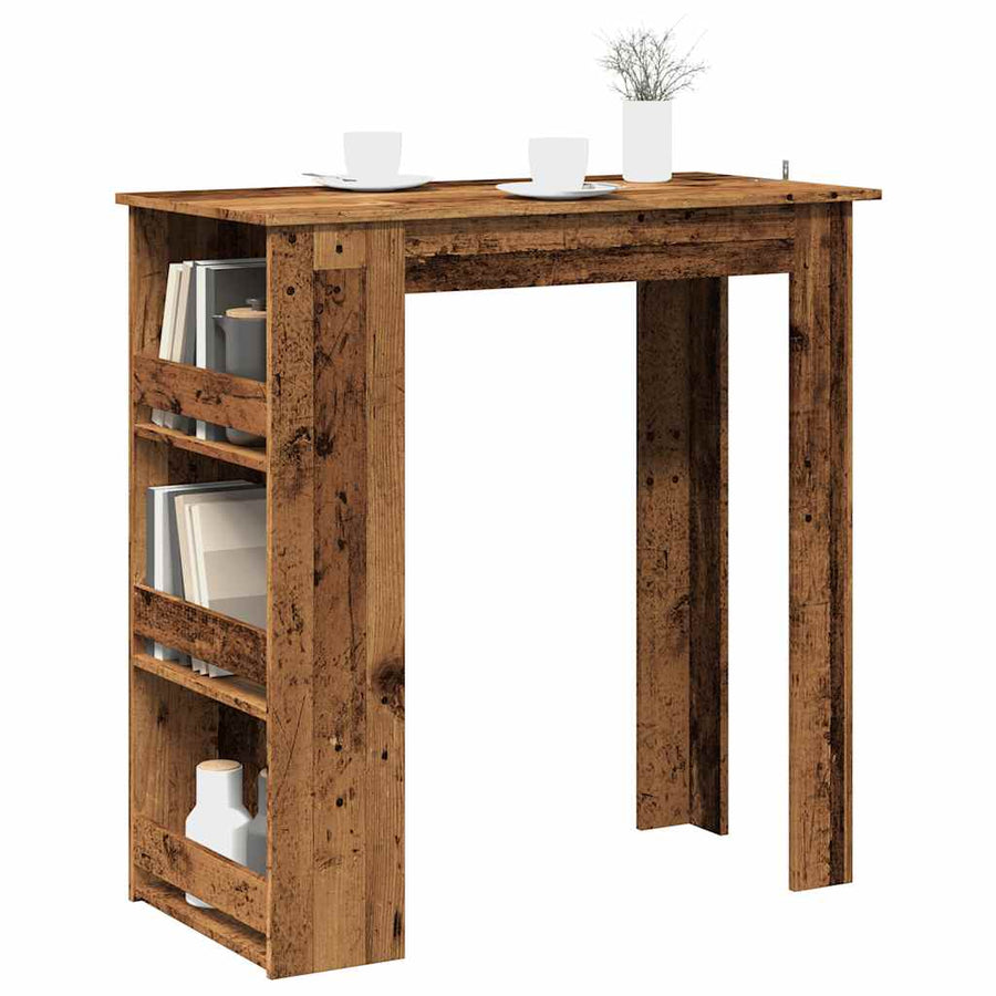 Bartafel met opbergrek 102x50x103,5 cm oud houtkleurig