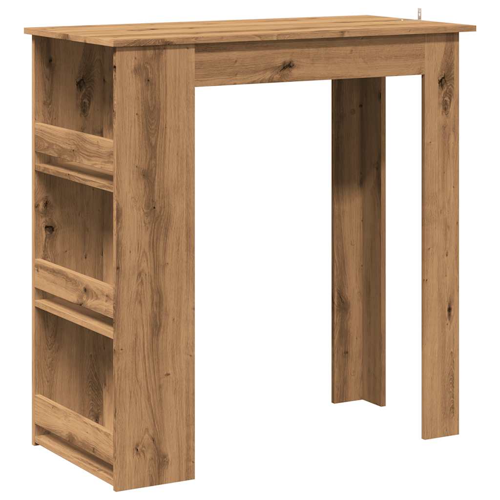 Bartafel met opbergrek 102x50x103,5 cm artisanaal eikenkleurig