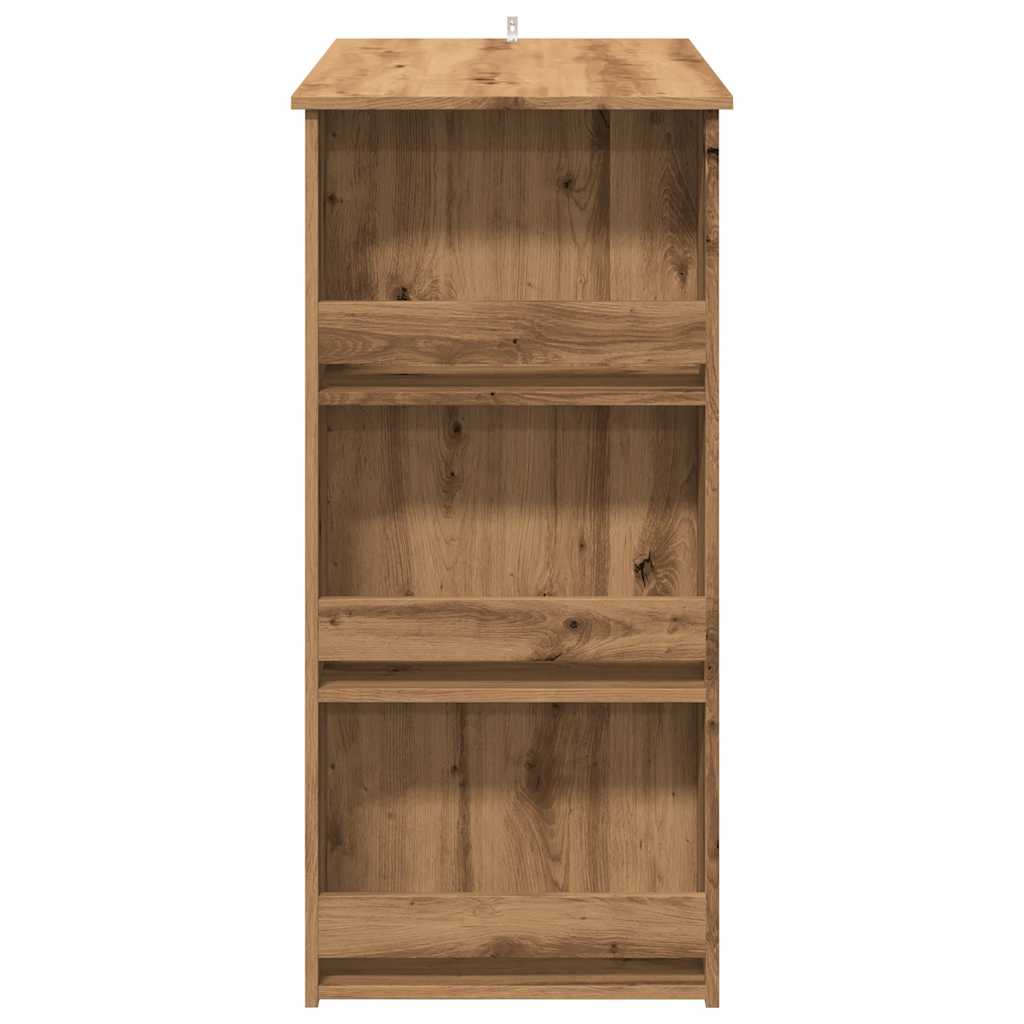 Bartafel met opbergrek 102x50x103,5 cm artisanaal eikenkleurig
